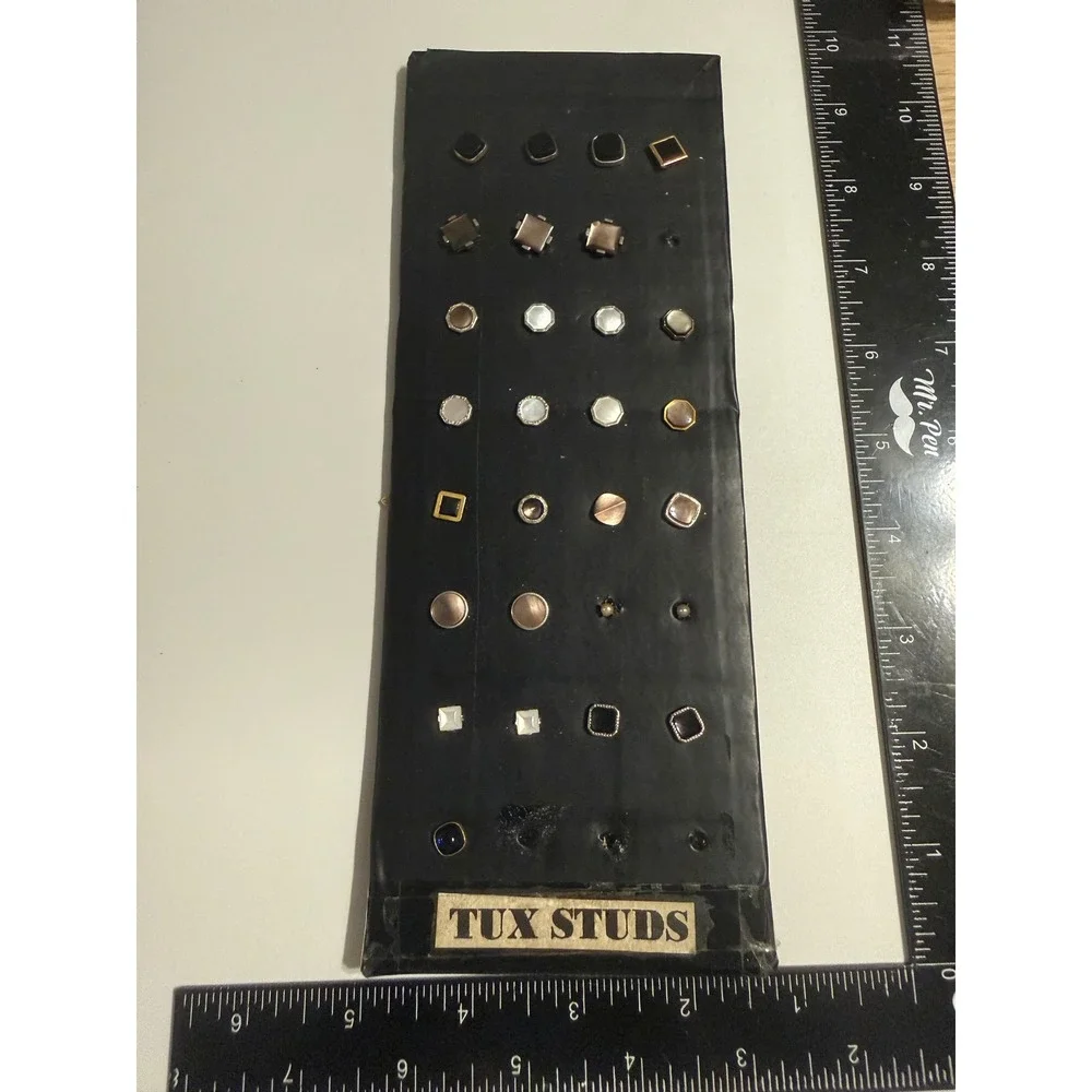 Vintage Tuxedo Shirt Studs Lot Assorted Mother of Pearl Onyx Formal Wear 25pc